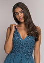 Floor-length evening dress in ice blue