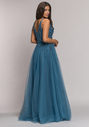 Floor-length evening dress in ice blue