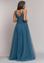 Floor-length evening dress in ice blue