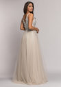 Floor-length evening dress in ice blue