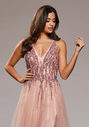 Abito da sera lungo fino al pavimento in Dawn Pink