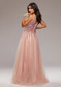 Abito da sera lungo fino al pavimento in Dawn Pink