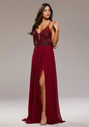 Abendkleid mit Stickereiverzierungen in Rio Red