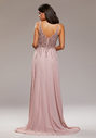 Chiffon evening dress with rhinestones in Dawn Pink