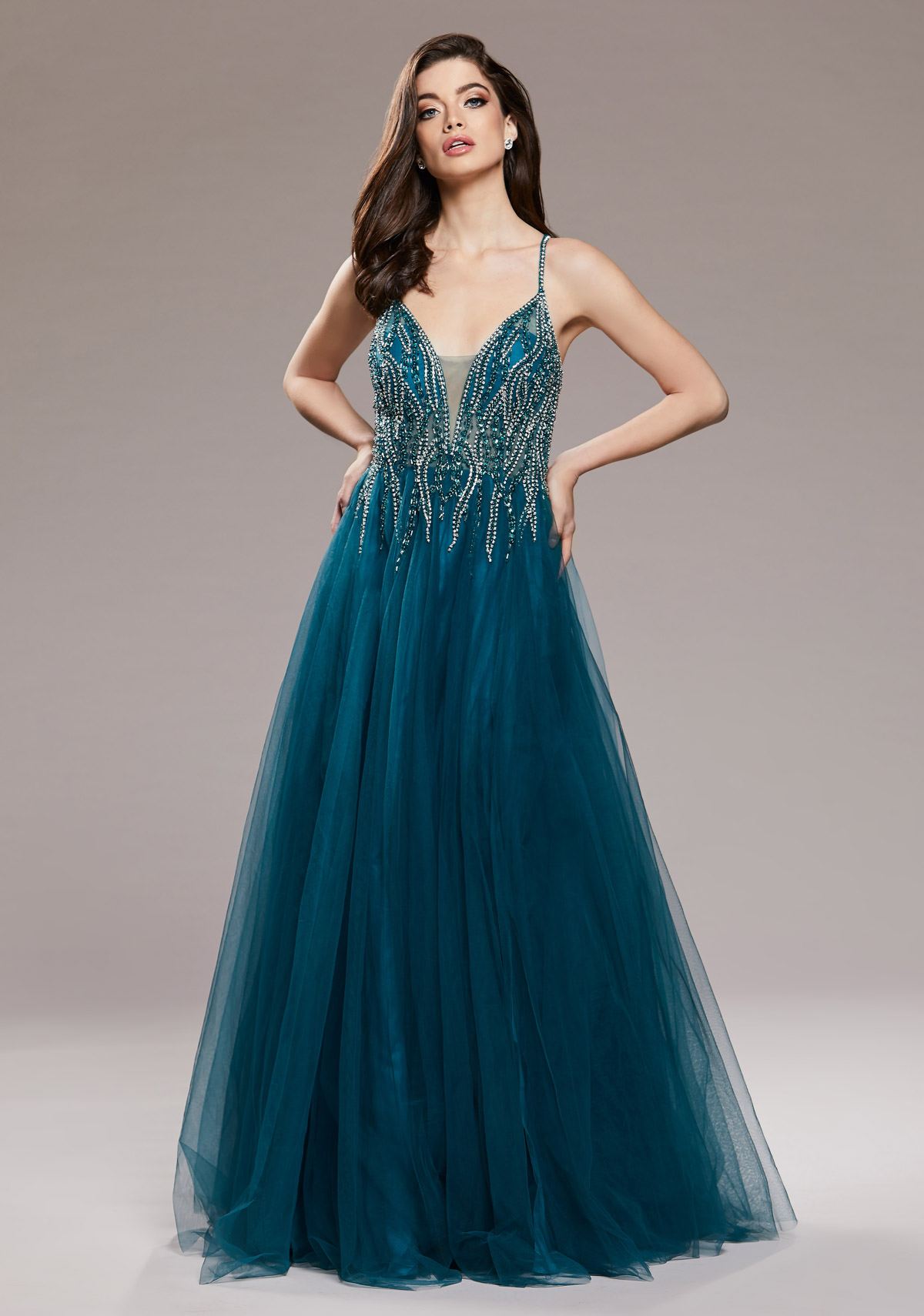 peacock tulle dress