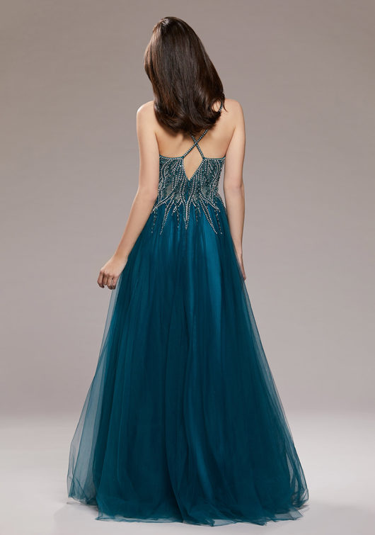 peacock tulle dress