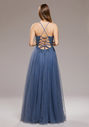 Abendkleid aus Tüll mit Rückenschnürung in Virtual Indigo