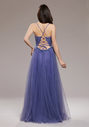 Abendkleid aus Tüll mit Rückenschnürung in Lavender