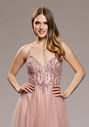 Abendkleid aus Tüll mit Rückenschnürung in Dawn Pink