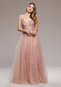 Abendkleid aus Tüll mit Rückenschnürung in Dawn Pink