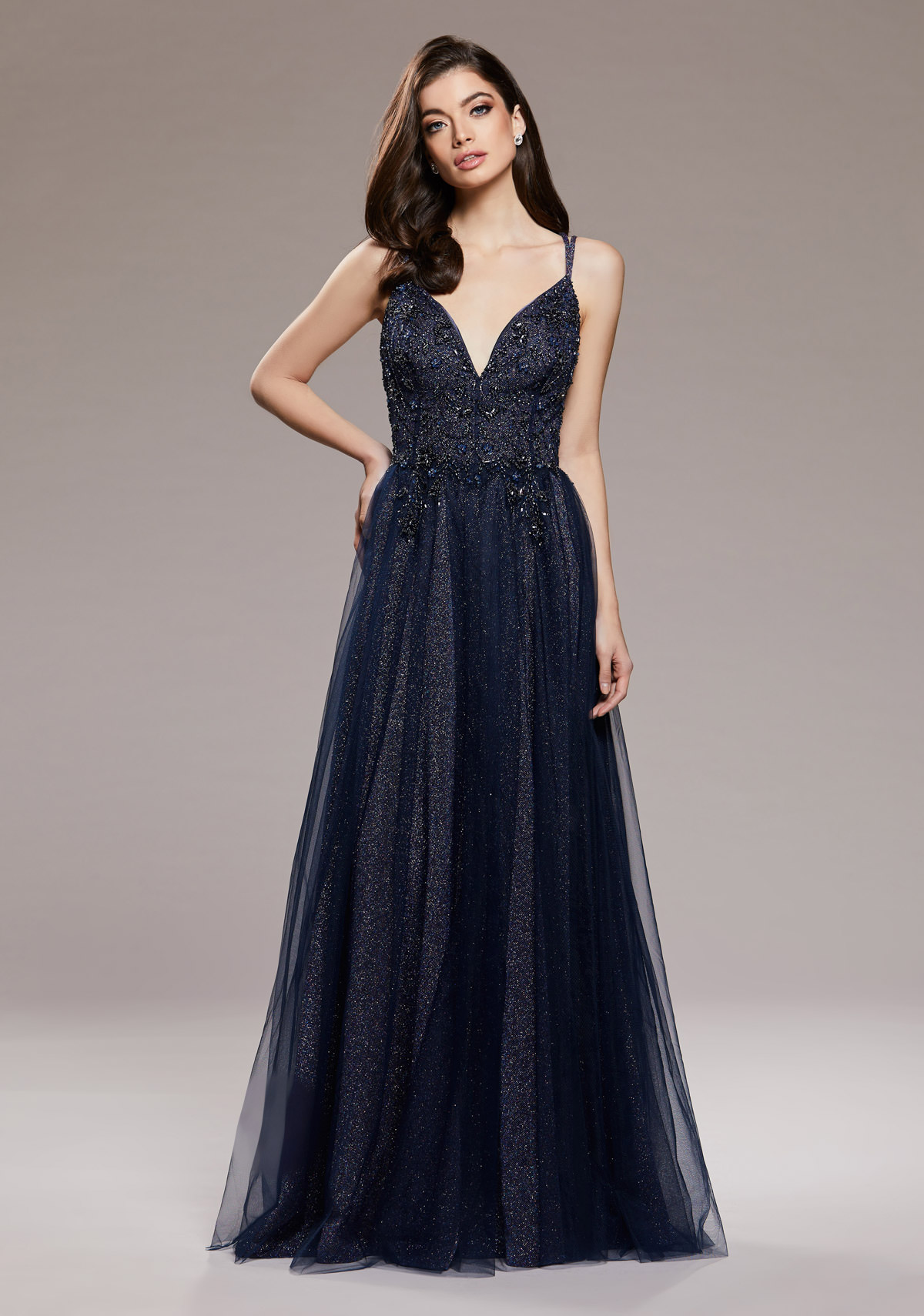 Abito da sera in chiffon con allacciatura in Rosso Marsala - Christian