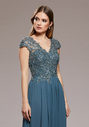 Evening dress made of chiffon with embroidery in Moonlight Jade