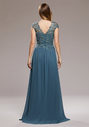 Evening dress made of chiffon with embroidery in Moonlight Jade