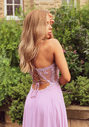 Evening dress with embroidery decorations in Lavender Snow