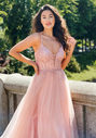 Abendkleid aus Tüll mit Rückenschnürung in Dawn Pink