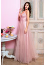 Abendkleid aus Tüll mit Rückenschnürung in Dawn Pink