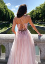 Abendkleid aus Tüll mit Rückenschnürung in Dawn Pink