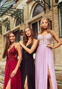 Vestido de noche con adornos bordados en Lavender Snow