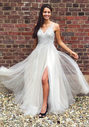 Floor-length evening dress in Ghost Gray