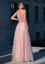 Abito da sera lungo fino al pavimento in Dawn Pink
