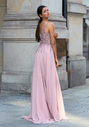 Chiffon evening dress with rhinestones in Dawn Pink