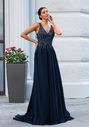 Chiffon Abendkleid mit Strass-Verzierungen in Twilight Blue