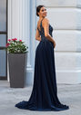 Chiffon evening dress with rhinestones in Twilight Blue