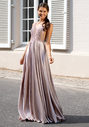 Evening dress made of satin with narrow straps in Shining Dawn