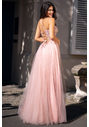 Abendkleid aus Tüll mit Rückenschnürung in Dawn Pink