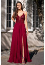 Robe de soirée ornée de broderies en rouge Rio