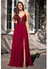 Robe de soirée ornée de broderies en rouge Rio