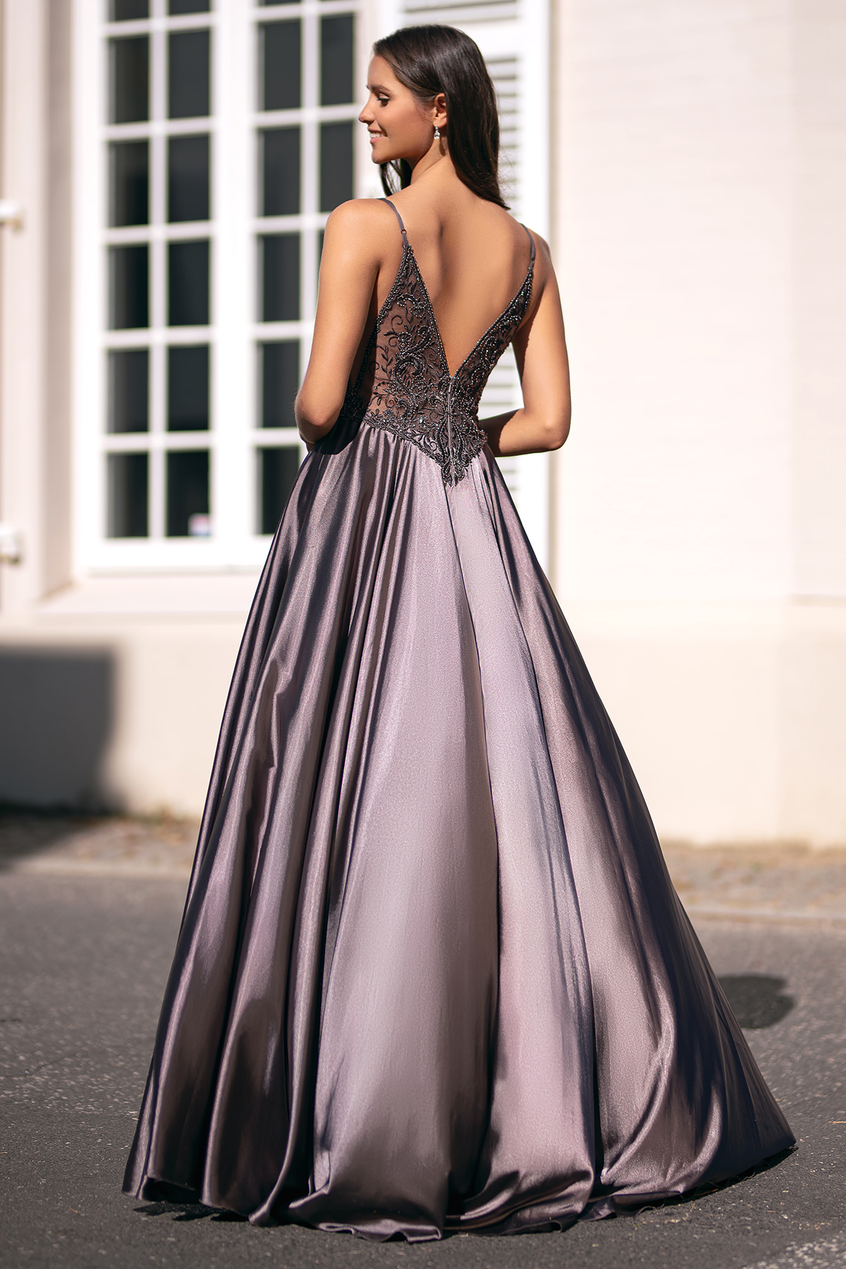 Robe soirée mariage blanche à bustier, dos nu | Robes Elina