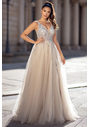 Abendkleid aus Tüll mit Strassbesatz in Ghost Gray