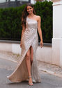 Glitzerndes Abendkleid in Ghost Grey