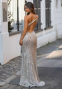 Glitzerndes Abendkleid in Ghost Grey