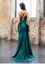 Satin Abendkleid in Posy Green