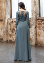 Abendkleid mit Ärmeln und Spitzenapplikationen in Moonlight Jade