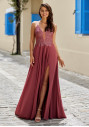 Robe de soirée avec détails brodés en Marsala Red