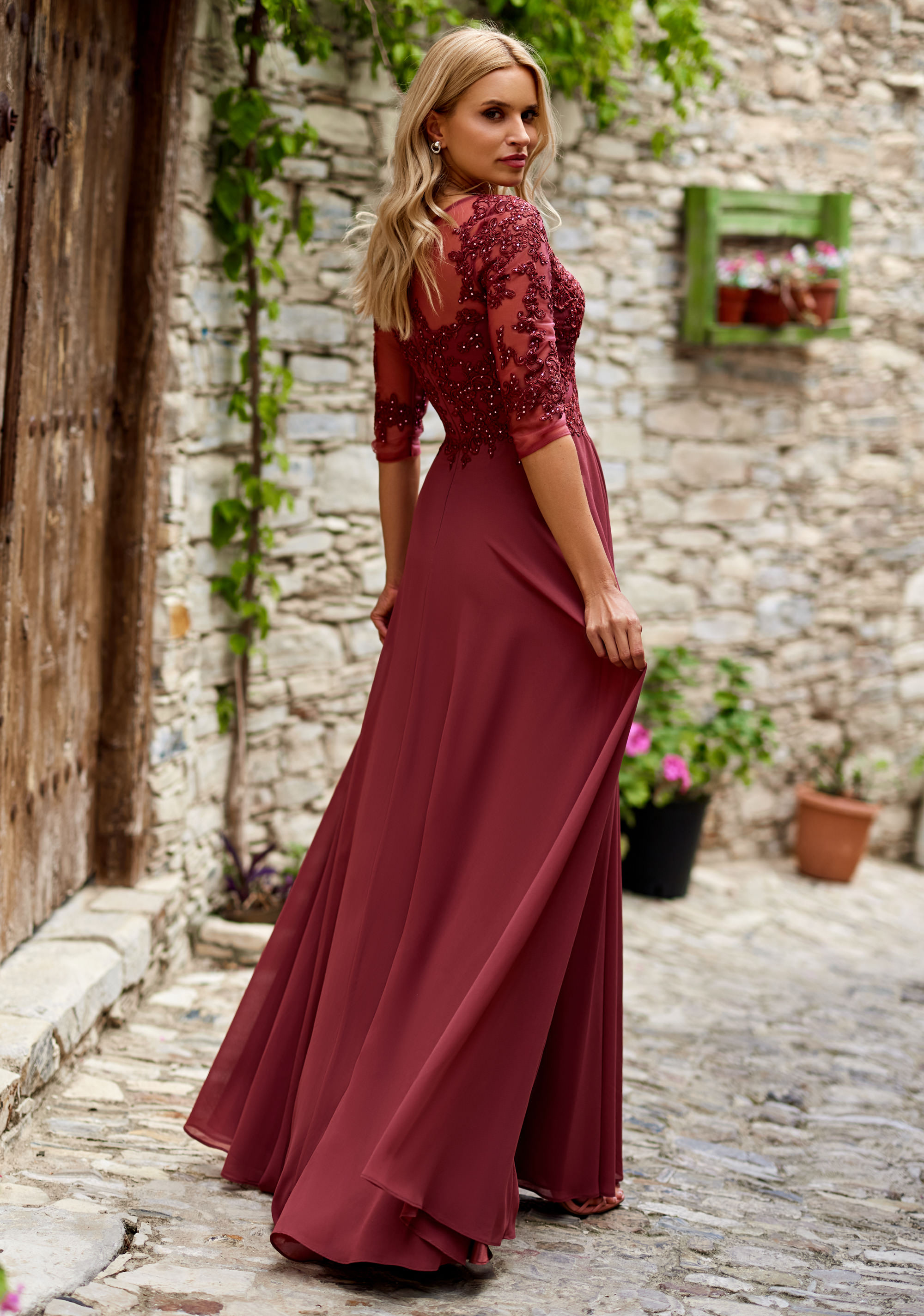 blue dress for baby girl Marsala Satin Midi Dress – Compel Clothing Boutique main image 1