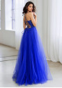 Abendkleid aus Tüll mit Rückenschnürung in Palace Blue