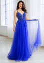 Abendkleid aus Tüll mit Rückenschnürung in Palace Blue
