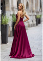 Satin evening dress in Rio Red