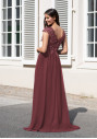 Robe de soirée en mousseline avec broderie en Marsala Red