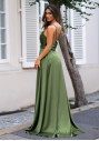 Abendkleid aus Satin in Olive Green