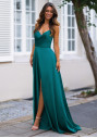Abendkleid aus Satin in Peacock Green