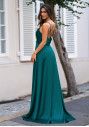 Abendkleid aus Satin in Peacock Green