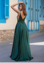 Satin evening dress with slim straps in Shining Posy