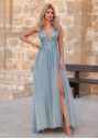 Glitzerndes Abendkleid in Apple Mint
