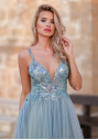 Glitzerndes Abendkleid in Apple Mint