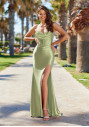 Satin Abendkleid in Peppermint Green